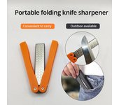 Afilador de cuchillos de cocina profesional portátil de doble cara, 1 unidad, para cuchillos plegables de bolsillo, piedra de afilar de diamante.