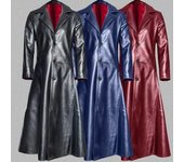 Abrigo largo gótico a la moda para hombre, abrigo de cuero, chaqueta de piel sintética, chaquetas S-5XL XXXL negro