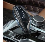 Manija de palanca de cambios de fibra de carbono para coche, cubierta de botón, pegatina decorativa embellecedora para BMW G30 G32 G11 X3 G01 X4 G02 negro