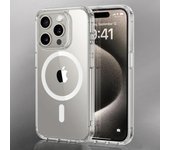 Funda de carga inalámbrica magnética transparente Magesafe para iPhone 16, 15, 14, 13, 12, 11 Pro Max Plus, Mini X, 7, 8, funda de PC a prueba de golpes For iPhone 16 Pro Max puro