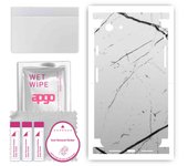 apgo Protective Skin Sticker for the back+sides compatible with Apple iPhone 8, Full Wrap Film, Foil, Vinyl - Pattern White Marble
