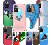 Funda para zapatillas de deporte Xiaomi Redmi Note 11 10 10S 8 9 9S 11E 12 Pro Plus 7 8T 11S 11T 5 Pro Funda de teléfono de TPU suave negra Redmi Note 5 Pro