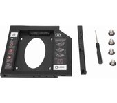 Bandeja para disco duro HDD Caddy Bay de 9,5 mm y 2,5 pulgadas SATA a SATA, bandeja para disco duro SSD de 2.º HDD, cubierta para computadora portátil, CD y DVD