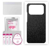 apgo Protective Skin Sticker for the back compatible with Xiaomi Mi 11 Ultra, Wrap Film, Foil, Vinyl - Pattern Black Honeycomb