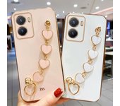 Funda con correa de muñeca chapada para VIVO Y78 + Y36 Y27 Y02 Y22 Y22S Y35 Y02S Y16 Y77 Y75 Y55 Y51 Y31 Y21 Y33S Y20 Funda de pulsera suave For VIVO Y22 2022