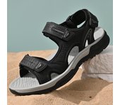 Sandalias de estilo vintage para hombre, sandalias de cuero genuino, zapatos planos casuales de verano para exteriores para hombre, zapatillas de deporte ligeras de moda para hombre, zapatos de playa 38