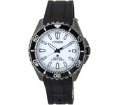 Reloj para hombre Citizen Promaster Marine con correa de caucho y esfera blanca Eco-Drive Divers BN0197-08A 200M blanco