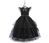 Vestido largo para niñas adolescentes, vestidos infantiles para dama de honor para niñas, vestido de boda para fiesta de princesa, vestidos para ocasiones formales 8 6 12 10 14 años 110 negro
