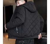 Chaqueta cálida de felpa con capucha para invierno, chaqueta acolchada cálida con cremallera informal para hombre, otoño e invierno para exteriores M gris