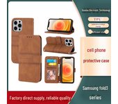 Samsung A24, A54 5G, A14 5G Protective Leather Case: FOLD4 Case A51 4G violeta oscuro