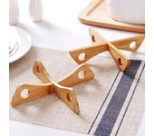 1 soporte de bambú para ollas, salvamanteles desmontable de madera con forma de cruz, aislante térmico, antiescaldaduras y refrescante, soporte para cuencos y vajilla.