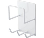 Yamazaki Jitsugyo 4976 Soporte magnético para herramientas de limpieza de baño, color blanco aprox.. Estante de baño tipo torre de 8 x 6 x 12 cm de ancho y 12 x 12 cm de alto para limpieza de baño.