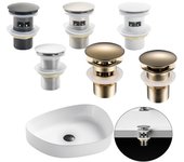 Botón de residuos para lavabo, tapón de desagüe, escurridor, colador para fregadero, accesorios de tubería para lavabo de baño silver-with hole