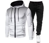 2023 Chaqueta de moda para hombre Sudadera con capucha y pantalones con cremallera de dos piezas Ropa deportiva cálida para invierno Ropa deportiva para correr 4 colores 3XL negro