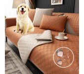 Funda de sofá de verano fresca y repelente al agua, toalla antideslizante de lujo para sala de estar, alfombra antiarañazos para gatos, mascotas, perros y niños, decoración del hogar 70x70