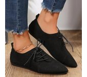 Zapatos de punta de moda Zapatos de mujer Clásicos casuales diarios Negros con cordones Cómodos zapatos planos de mujer Zapatos planos de otoño 41 rojo vino