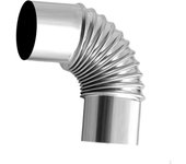 1 codo de chimenea de 90 grados, revestimiento de chimenea, curva de acero inoxidable, calentador de gas para múltiples estufas 50mm