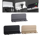 Organizador de cables Adaptador de carga Cargador de pared Soporte de montaje Soporte para colgar Teléfono móvil negro