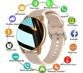 Reloj inteligente NFC para mujer, reloj inteligente con llamadas Bluetooth, reproducción de música, soporte de grabación, IP68, relojes deportivos a prueba de agua para fitness