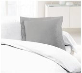Lovely home lot de 2 taies d'oreillers 100% coton 63x63 cm - gris clair