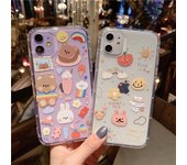 Funda de teléfono con oso conejo a prueba de golpes para Iphone 13 12 11 Pro X Xs Max Xr funda transparente de dibujos animados para Iphone 7 8 Plus funda suave de Tpu For iPhone 11 Pro