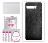 apgo Protective Skin Sticker for the back compatible with Asus ROG Phone 3, Wrap Film, Foil, Vinyl - Pattern Black Leather