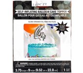 Adorno para tarta con globo autoinflable número 4 One Size plata