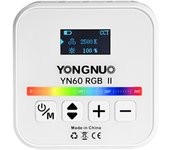 Mini luz LED de bolsillo YONGNUO YN60RGB II de 6 W, lámpara de vídeo RGB, luz de fotografía con orificio para tornillo de 1/4 pulg. blanco