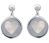 Les Trésors De Lily [F6442] - Boucles Argent 'Sagesse' nacre argenté - 20x13 mm blanco