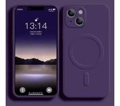 Funda de silicona líquida para iPhone 16 15 14 13 12 11 Pro Max Plus Cargador inalámbrico magnético para teléfono Magsafe Cubierta trasera a prueba de golpes iPhone 16 Pro Max negro