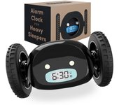 Reloj despertador extremadamente ruidoso CLOCKY, reloj despertador de escape, reloj despertador digital, reloj despertador digital para dormitorio con ruedas para personas que se despiertan, reloj despertador