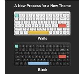 Teclado inalámbrico iBlancod de modo dual 2.4G + BT5.0 K84, teclado de eje bajo, 26 teclas, sin conflicto 0 blanco