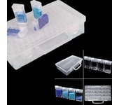 1PC 64 rejilla accesorios de pintura de diamantes caja de almacenamiento contenedores de almacenamiento de pintura de diamantes 5D blanco