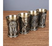 Copa de vino de faraón egipcio de aleación de Zinc, Artesanía de metal, tótem del Antiguo Egipto, copa de vino creativa de estilo europeo, copa de vino Vintage