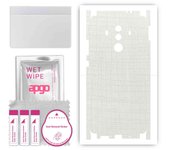 apgo Protective Skin Sticker for the back+sides compatible with Huawei Mate 10 Pro, Full Wrap Film, Foil, Vinyl - Pattern White Fabric