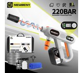 NEWBENY 220Bar 5 en 1 Lavadora a presión sin escobillas de 3 velocidades Herramienta de riego para limpieza de jardín de automóvil inalámbrica para batería Makita de 18 V Without battery