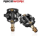 RACEWORK-pedales SPD autoblocantes para bicicleta de montaña, tacos para bicicleta de montaña, reposapiés, piezas de bicicleta plata