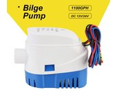 Bomba de agua marina eléctrica de 12 V y 24 V CC, 1100 GPH, sumergible para barco, con interruptor automático 1100GPH 12V