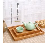 Bandeja rectangular de madera de bambú para servir té, tazas de té de kung fu, desayuno, fruta, postre, plato, vajilla