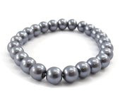 Les Trésors De Lily [J7561] - Pulsera 'Perla' gris 8 mm gris