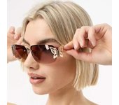 Gafas de sol de moda, gafas sin marco, accesorio de moda no polarizado blanco