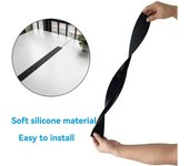Tira de silicona para juntas de cocina a gas, color negro/blanco, 21 pulgadas, resistente a la grasa y a las manchas.