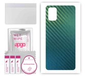 apgo Protective Skin Sticker for the back compatible with Samsung Galaxy M31s, Wrap Film, Foil, Vinyl - Pattern Carbon Chameleon CAKA1