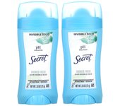 Secret, antitranspirante/desodorante con pH equilibrado, sólidos invisibles, Shower Fresh, paquete doble, 2.6 oz (73 gramos) cada
