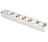 base bipolar 6 tomas t/tl 10/16a 250v color blanco solera 8006