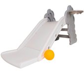Tobogán de plástico independiente para niños, ideal para patio de juegos, jardín, exterior, dinosaurio cool gris