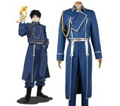 Anime Fullmetal Alchemist Roy Mustang Cosplay uniforme militar traje abrigo pantalones delantal traje Halloween carnaval disfraces neutrales L