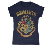Camiseta con el escudo de Hogwarts para mujer/señora de Harry Potter L azul oscuro