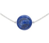 Les Trésors De Lily [R1028] - Collier argent artisanal 'Mineralia' lapis lazuli argenté - 10 mm azul