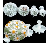 4X Molde para decoración de tartas, fondant, azúcar y galletas, molde para cortar flores de margaritas